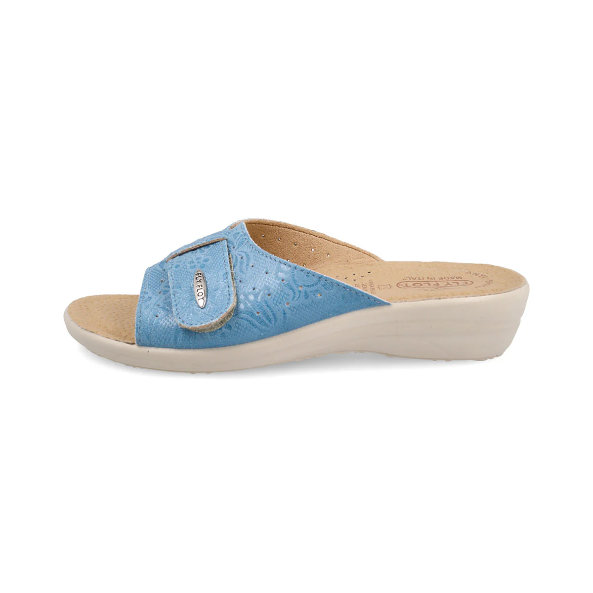 Ciabatte a Fascia azzurre da Donna con motivo floreale Fly Flot