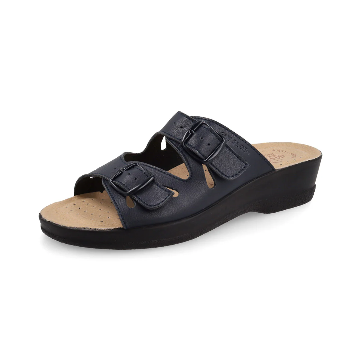Ciabatte a Fascia blu da Donna con doppia fibbia intrecciata Fly Flot - Image 2