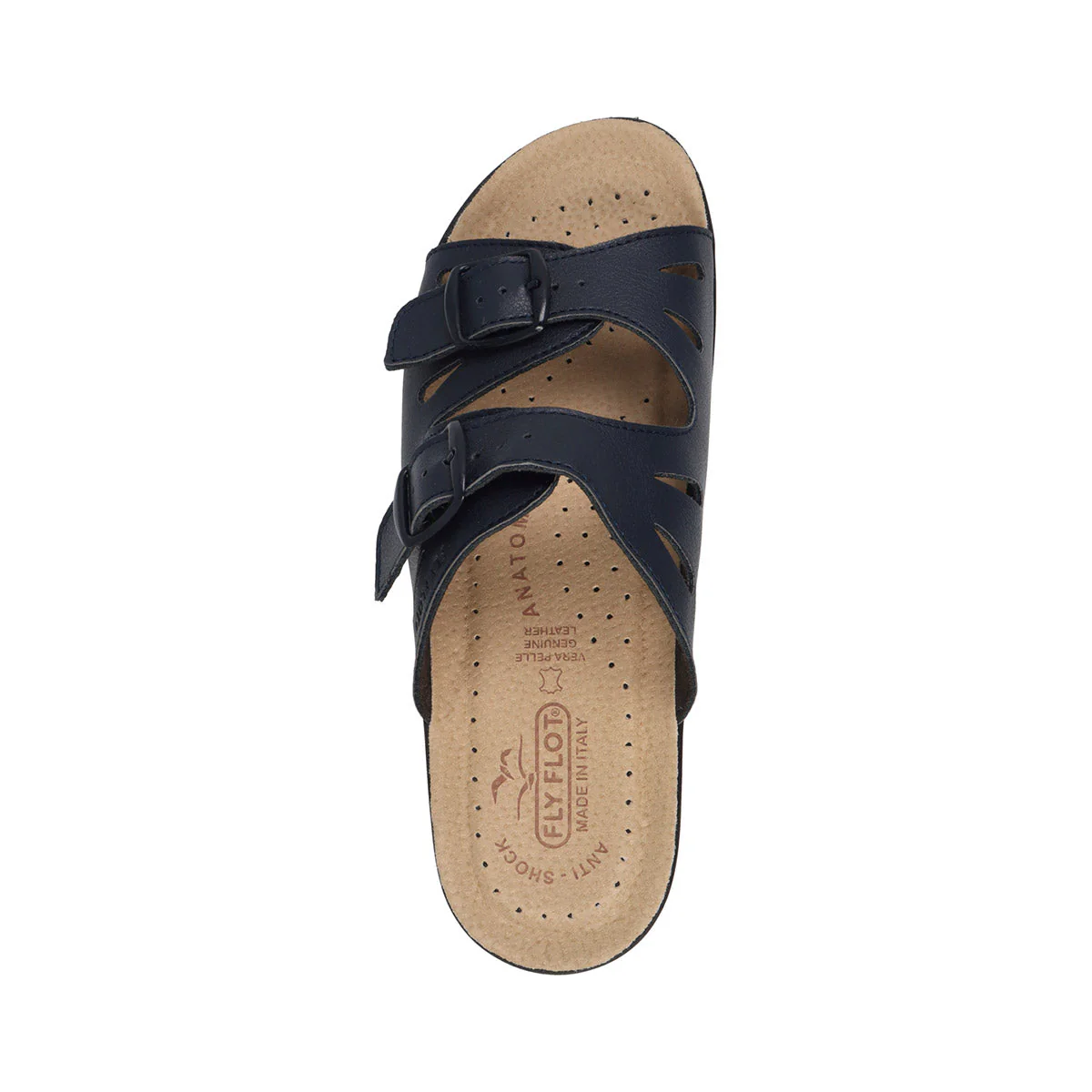 Ciabatte a Fascia blu da Donna con doppia fibbia intrecciata Fly Flot - Image 3