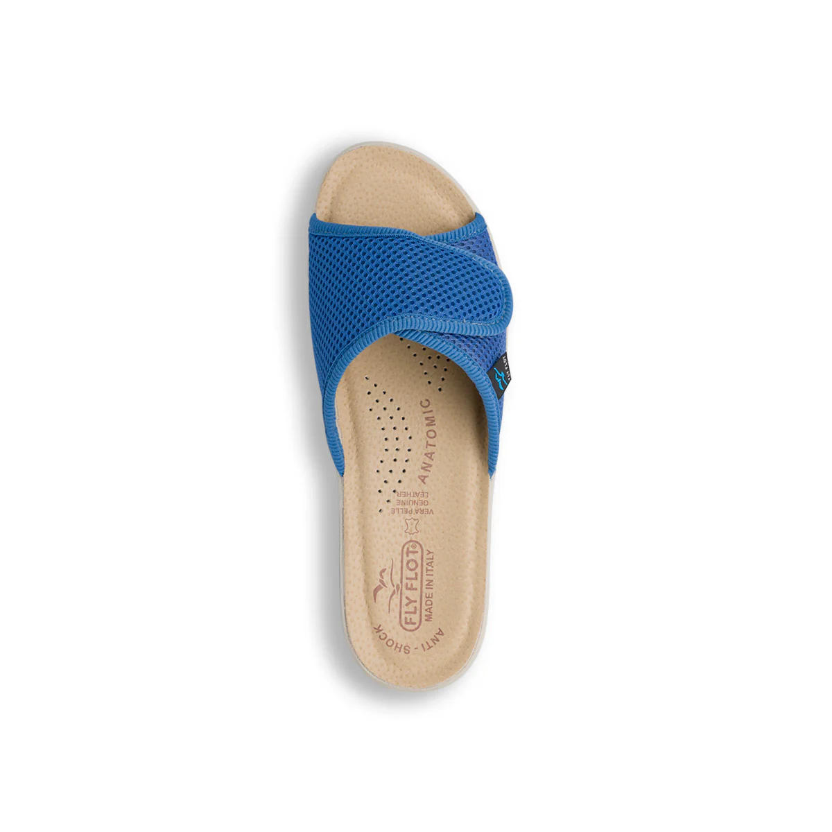 Ciabatte a fascia blu da Donna con soletta in pelle Fly Flot - Image 4