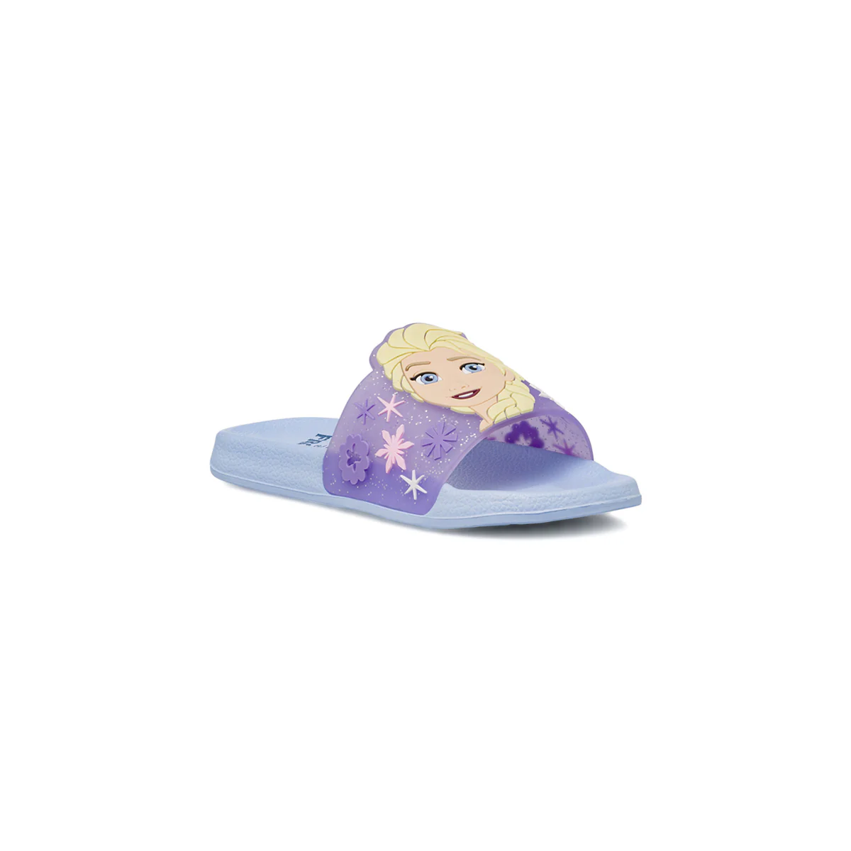 Ciabatte a fascia da Bambina azzurre con glitter e patch Elsa Frozen - Image 3
