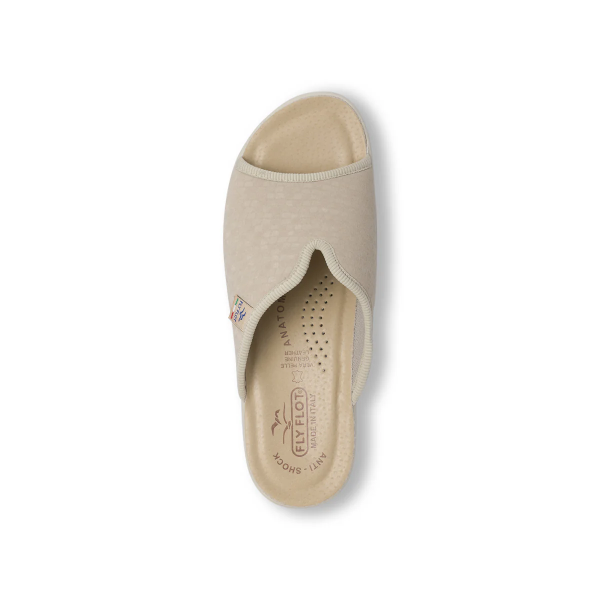 Ciabatte a fascia da Donna beige con soletta in pelle Fly Flot - Image 6