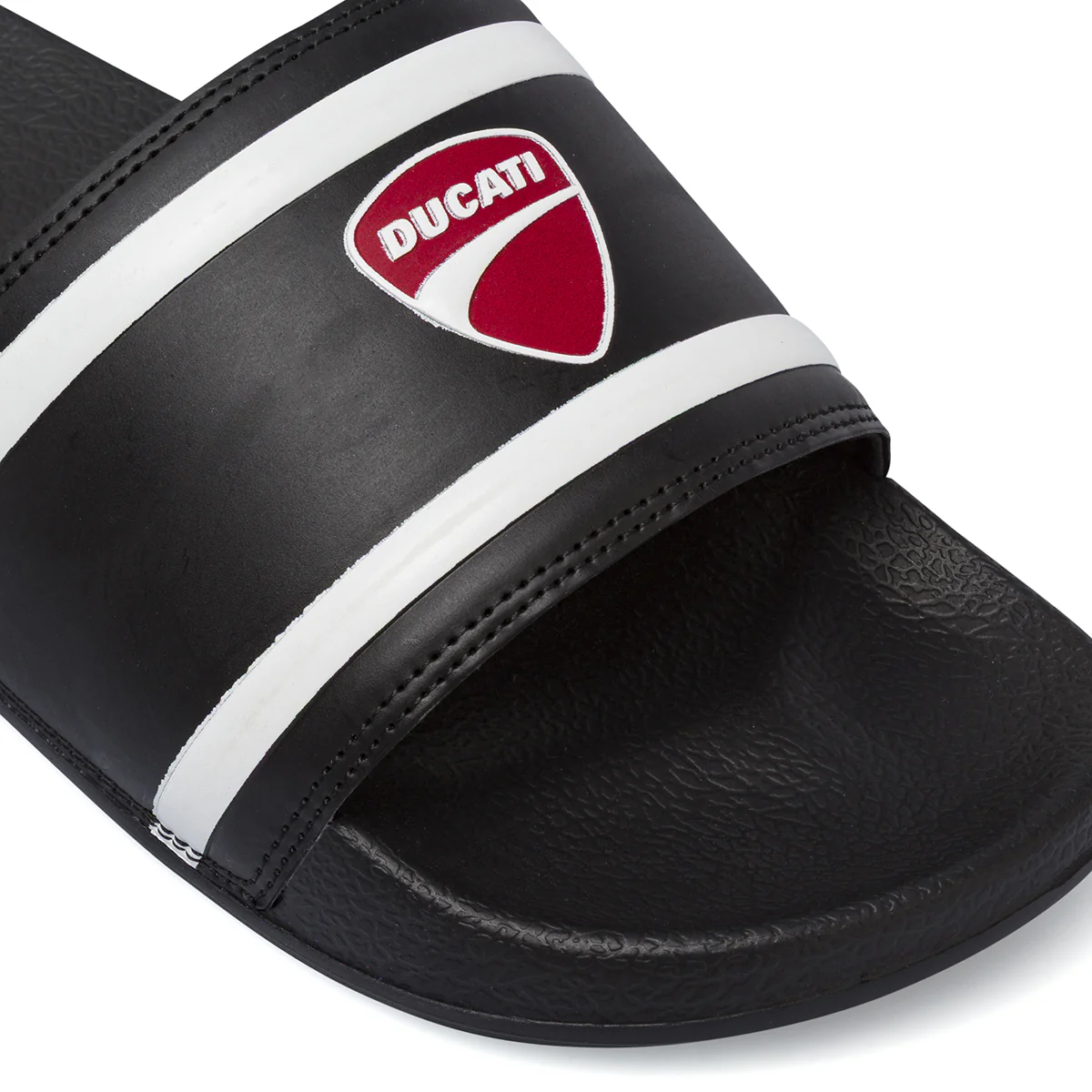 Ciabatte a fascia da Uomo nere con doppie strisce bianche Ducati - Image 6