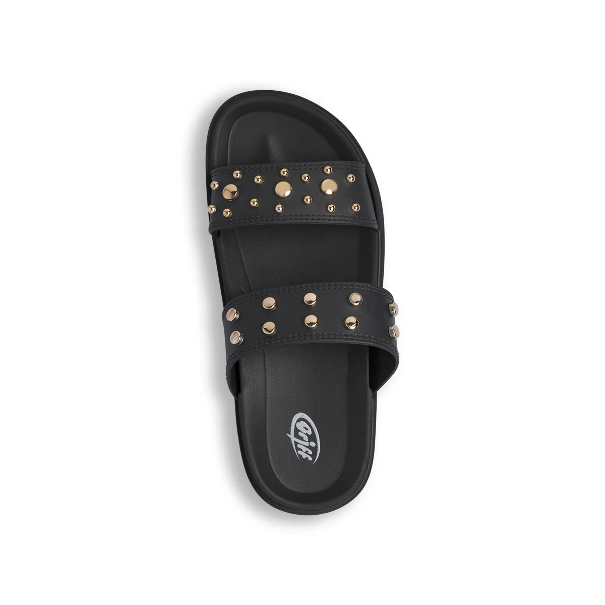 Ciabatte a fascia nere da Donna con borchie e doppia fascia Griff - Image 6