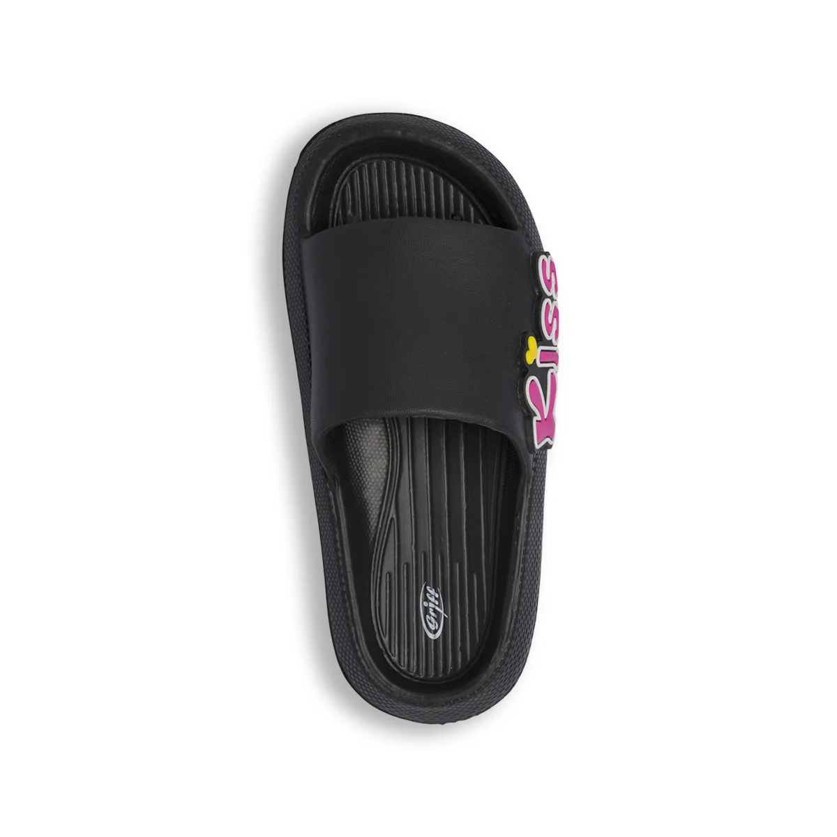 Ciabatte a fascia nere da Donna con scritta Kiss rosa Griff - Image 6