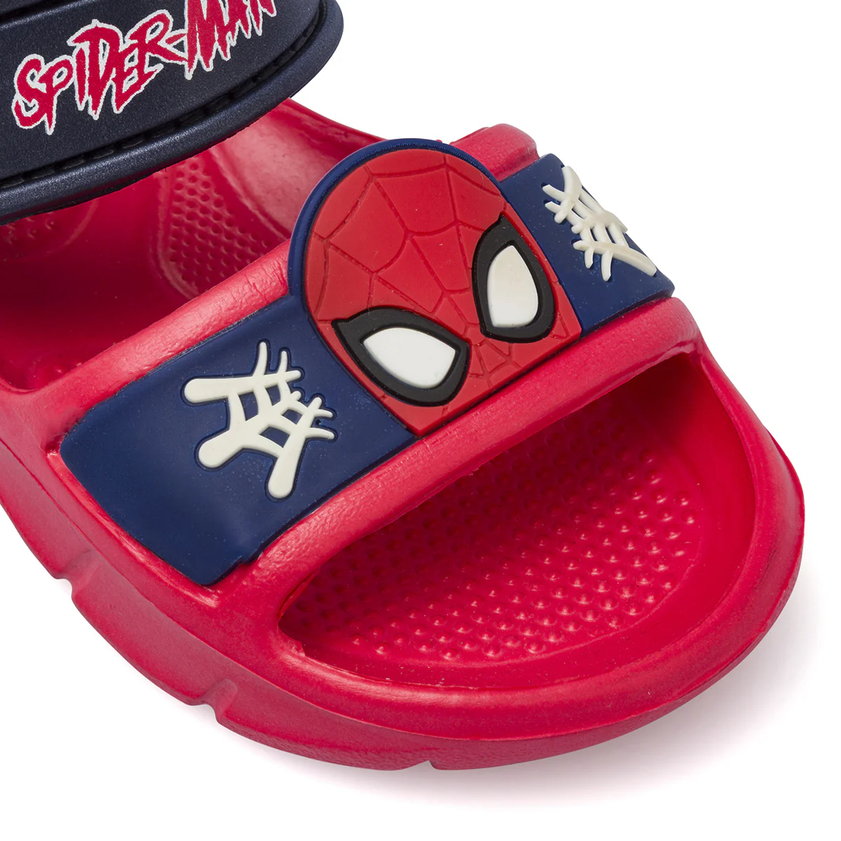 Ciabatte a fascia rosse da Bambino con cinturino e grafica Spiderman - Image 5
