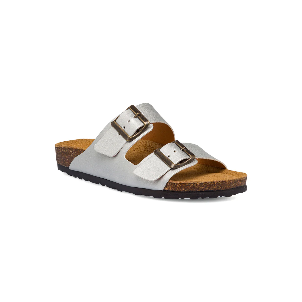 Ciabatte argento da donna con fibbie in metallo Italia Trend Sabina - Image 2