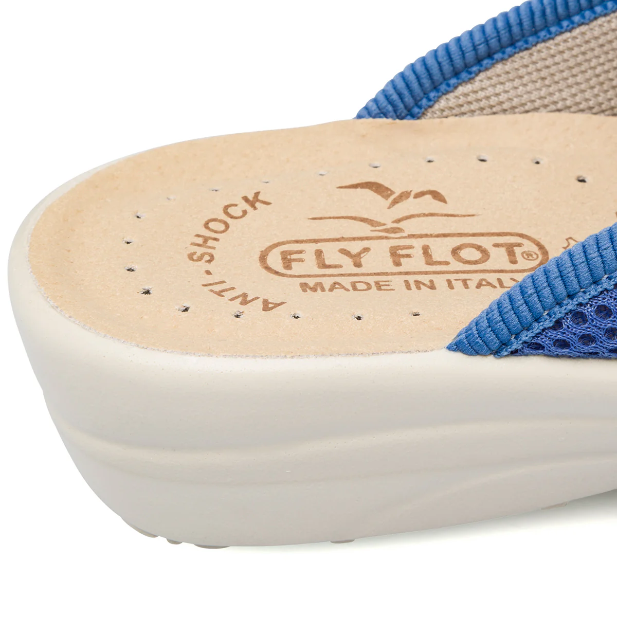 Ciabatte sanitarie azzurre da donna con sottopiede in pelle Fly Flot - Image 6