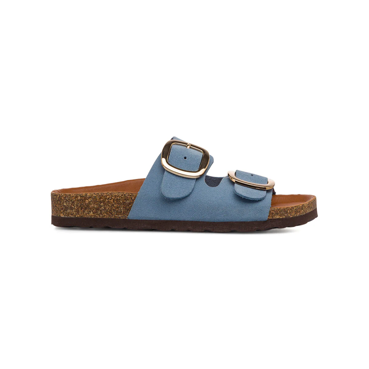 Ciabatte azzurre da Donna in pelle con Fibbie P Essentials