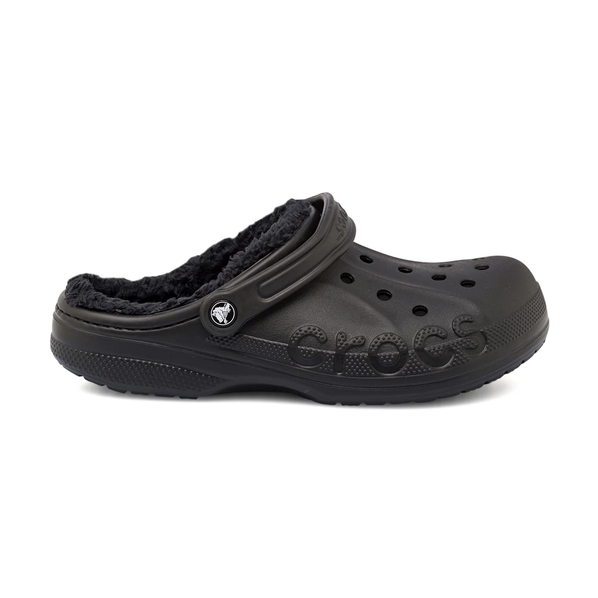 Ciabatte Baya Lined Clog Unisex nere con interno in pelliccia sintetica Crocs