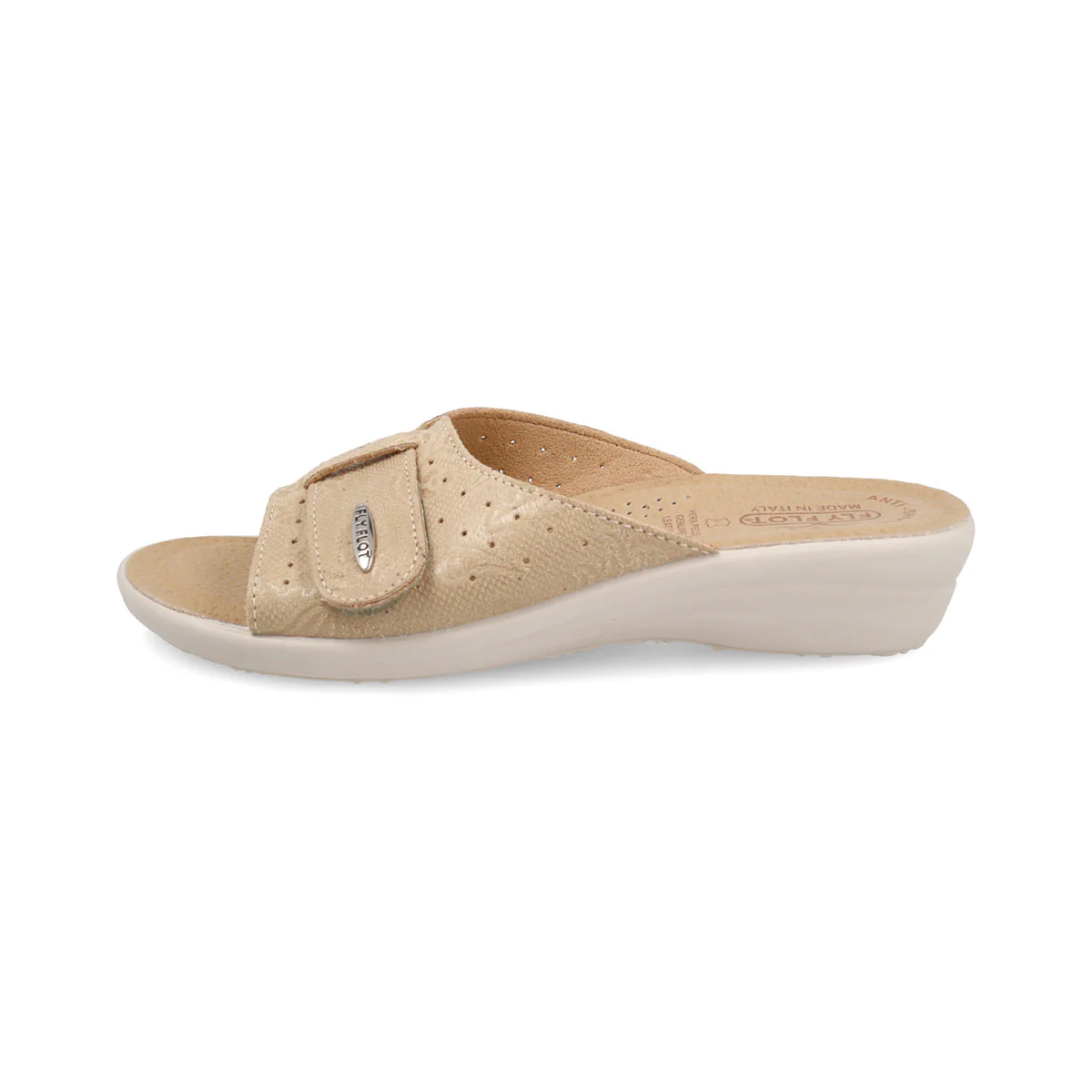 Ciabatte beige con fascia da Donna con motivo floreale Fly Flot