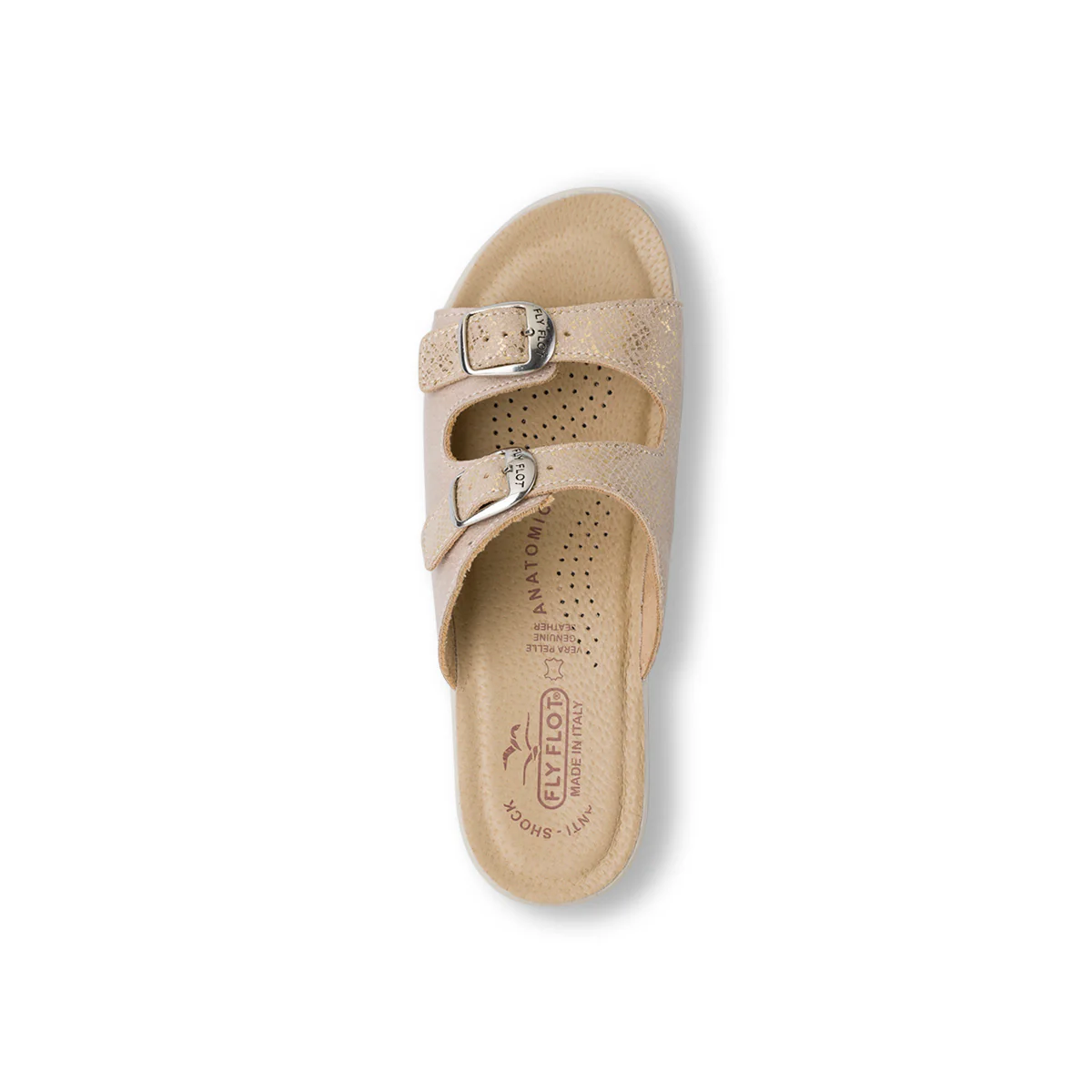 Ciabatte Beige da Donna con doppia fibbia e dettaglio luminoso Fly Flot - Image 6