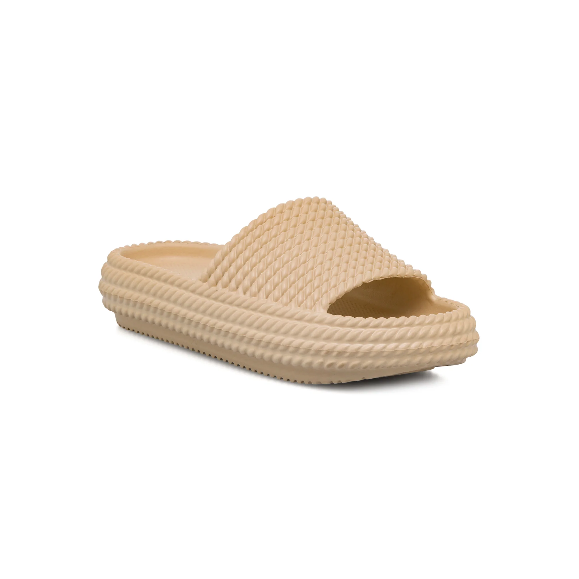 Ciabatte beige da Donna con fascia effetto corda Lora Ferres On The Beach - Image 2