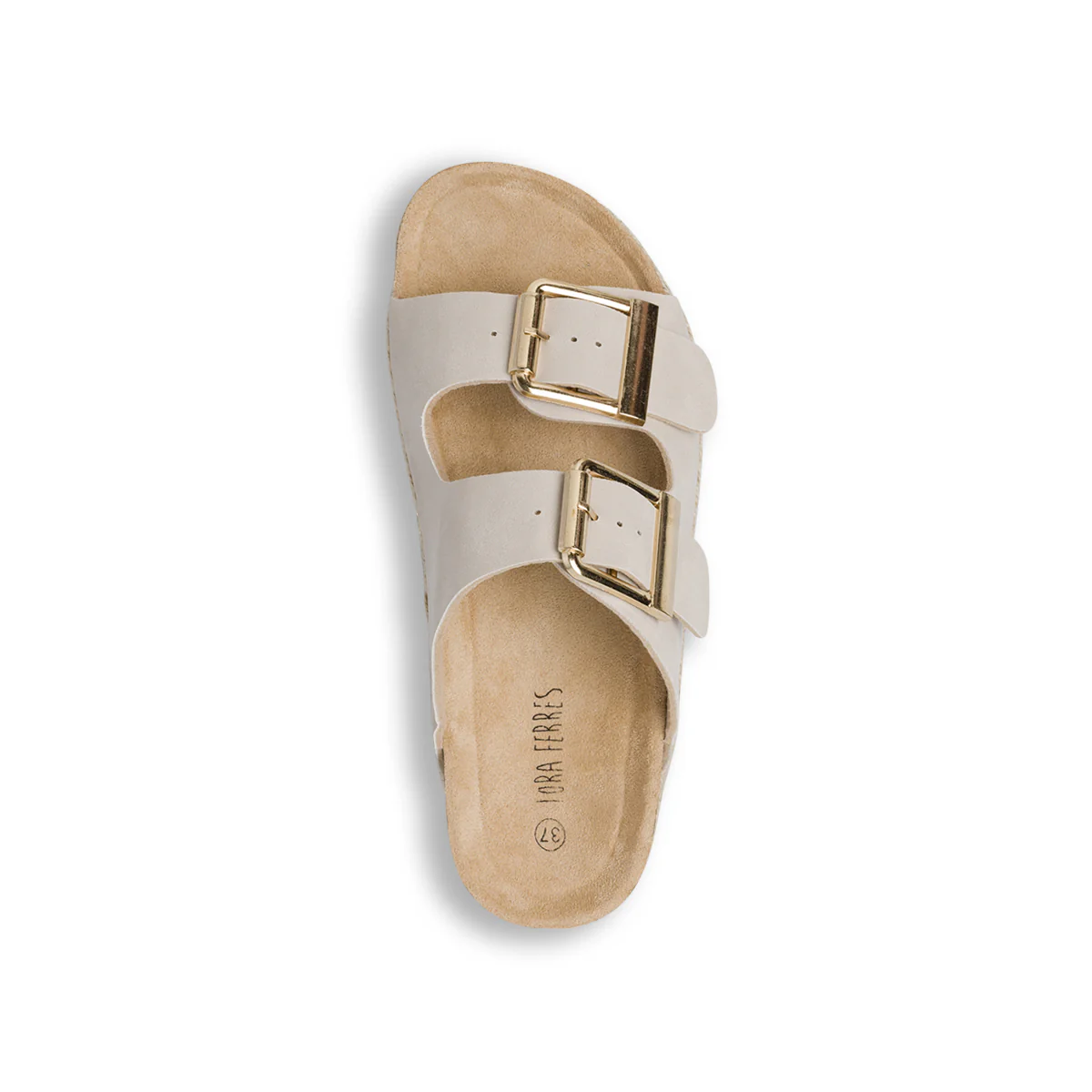 Ciabatte beige da Donna con fibbie e suola alta Lora Ferres - Image 5
