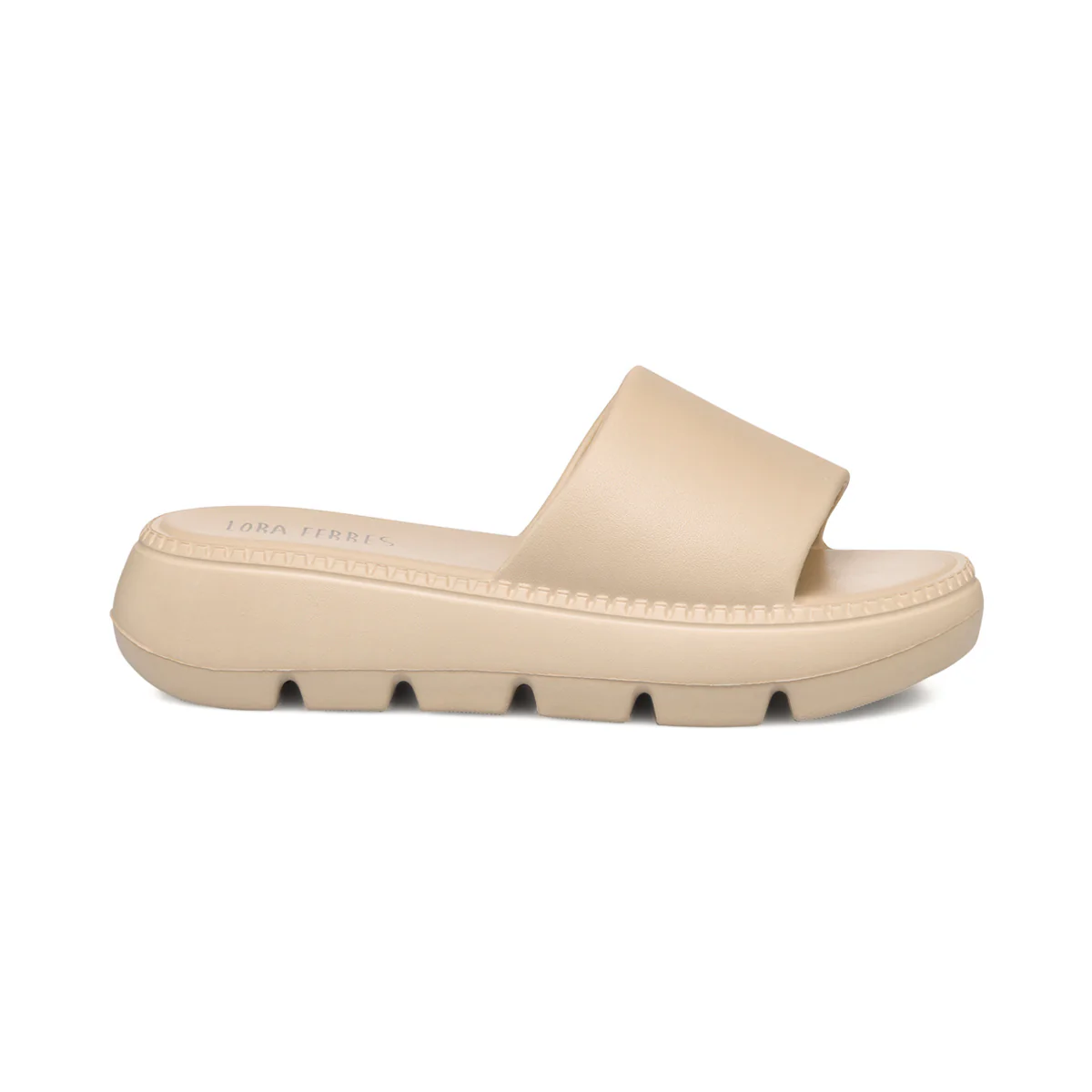Ciabatte beige da donna con plateau Lora Ferres