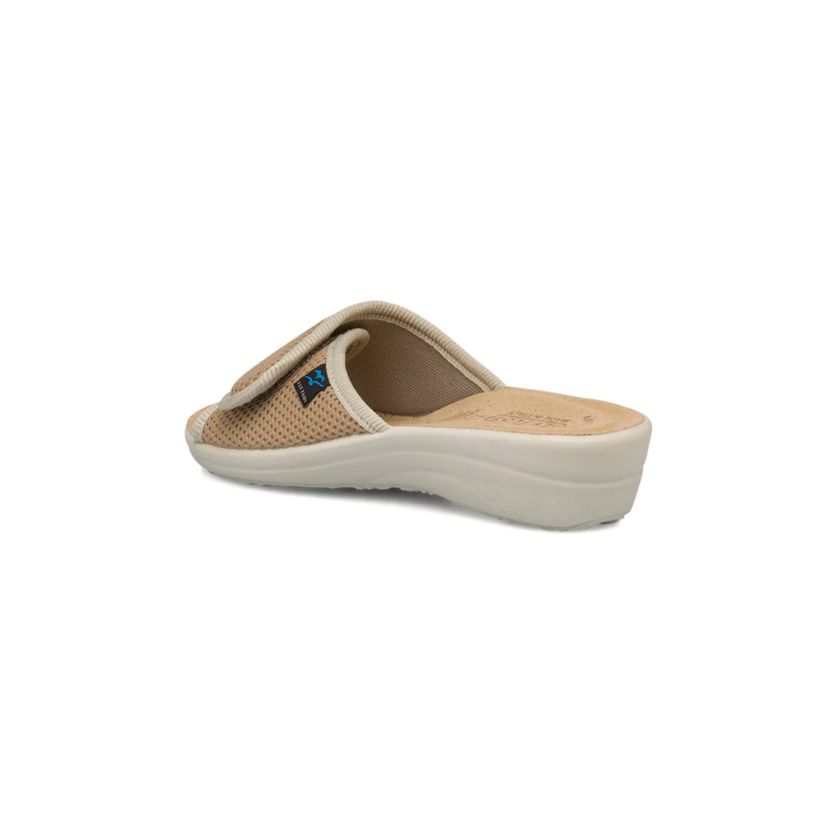 Ciabatte beige da donna con sottopiede in pelle Fly Flot - Image 3