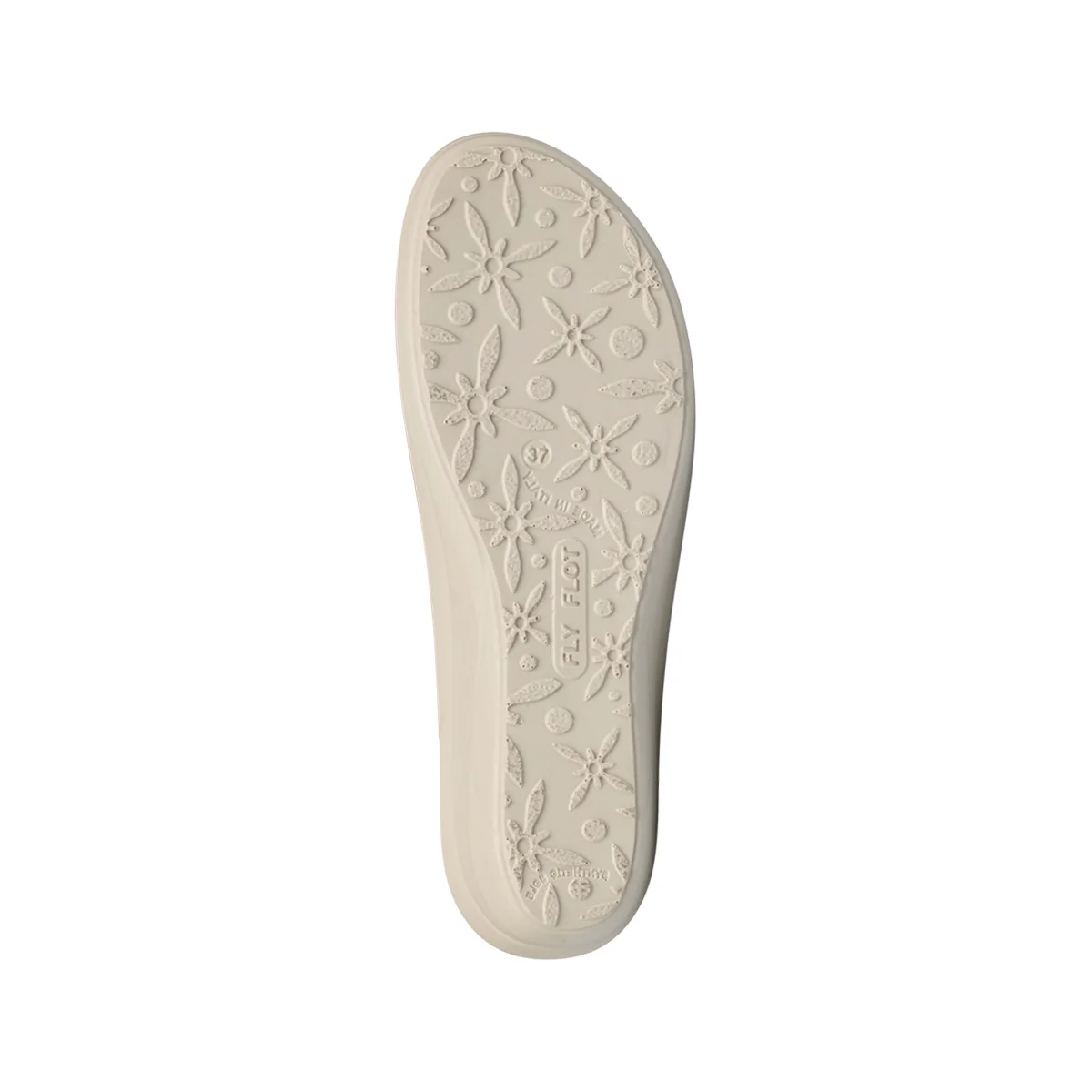Ciabatte beige da donna con sottopiede in pelle Fly Flot - Image 4