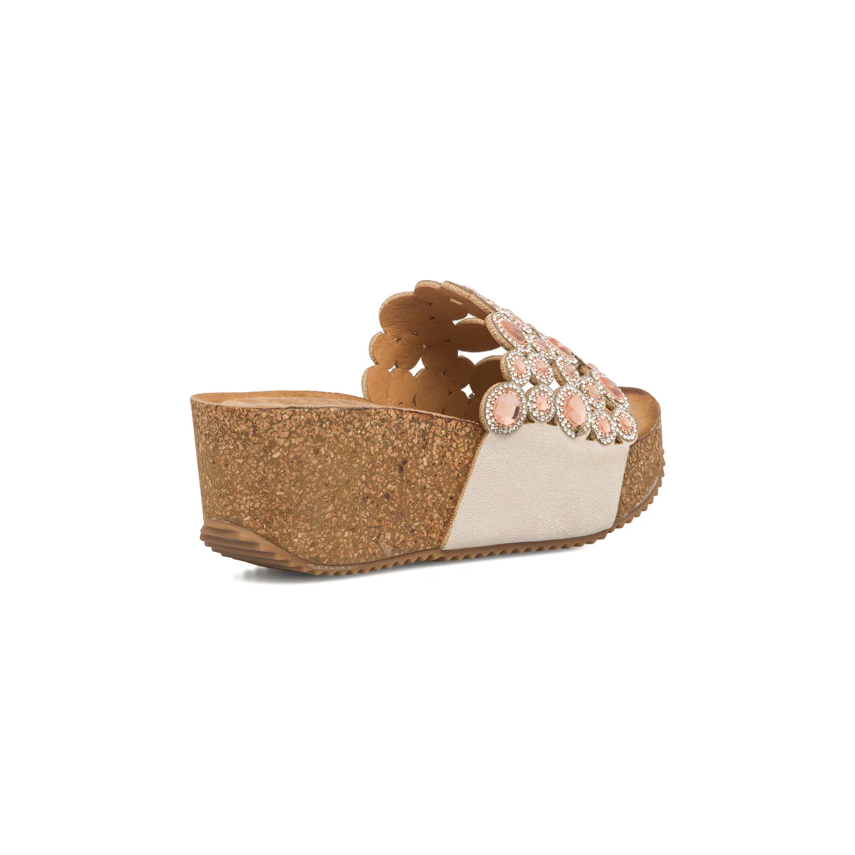 Ciabatte beige da donna con strass e perline Lora Ferres On The Beach - Image 3