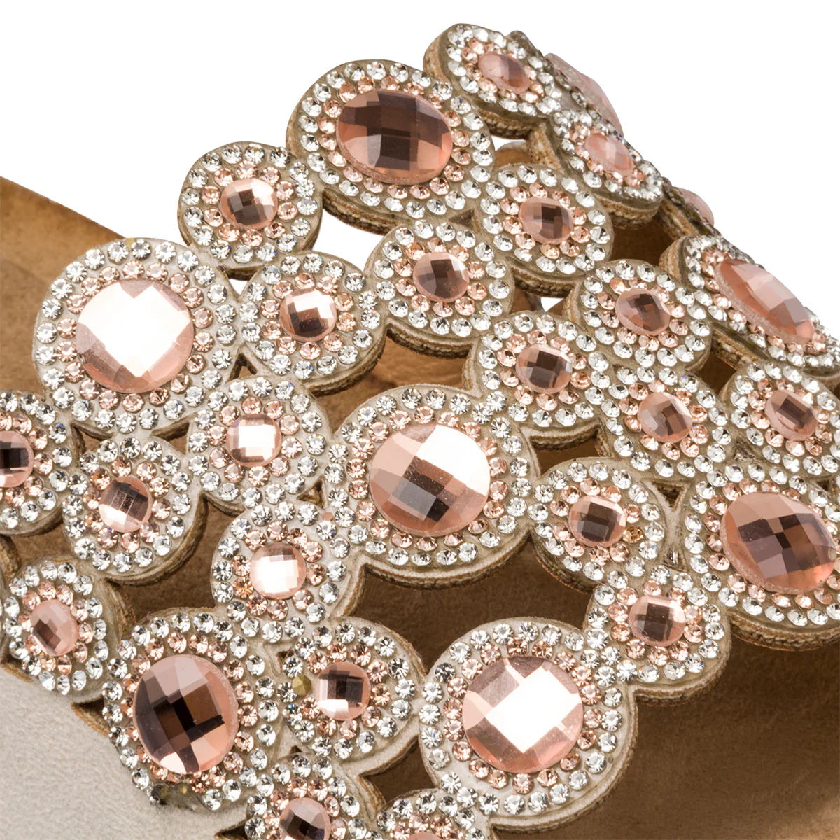Ciabatte beige da donna con strass e perline Lora Ferres On The Beach - Image 6