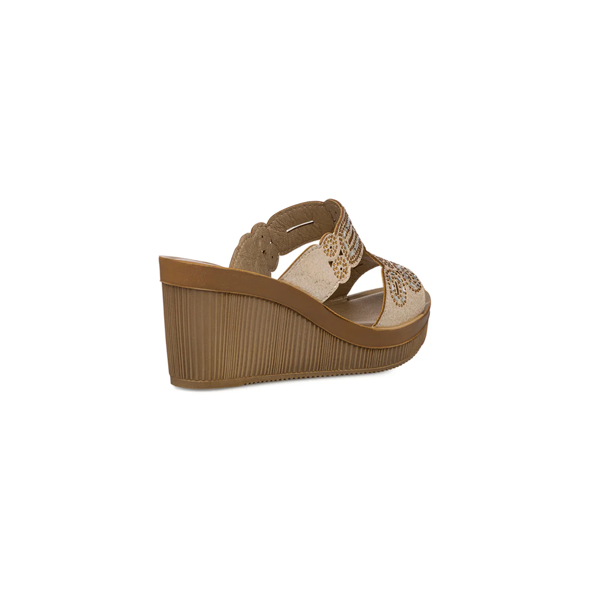 Ciabatte Beige da Donna con zeppa 8 cm e dettagli glitter Inblu - Image 3