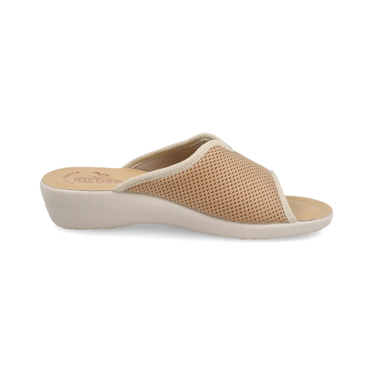 Ciabatte beige da Donna in tessuto traforato Fly Flot - Image 3