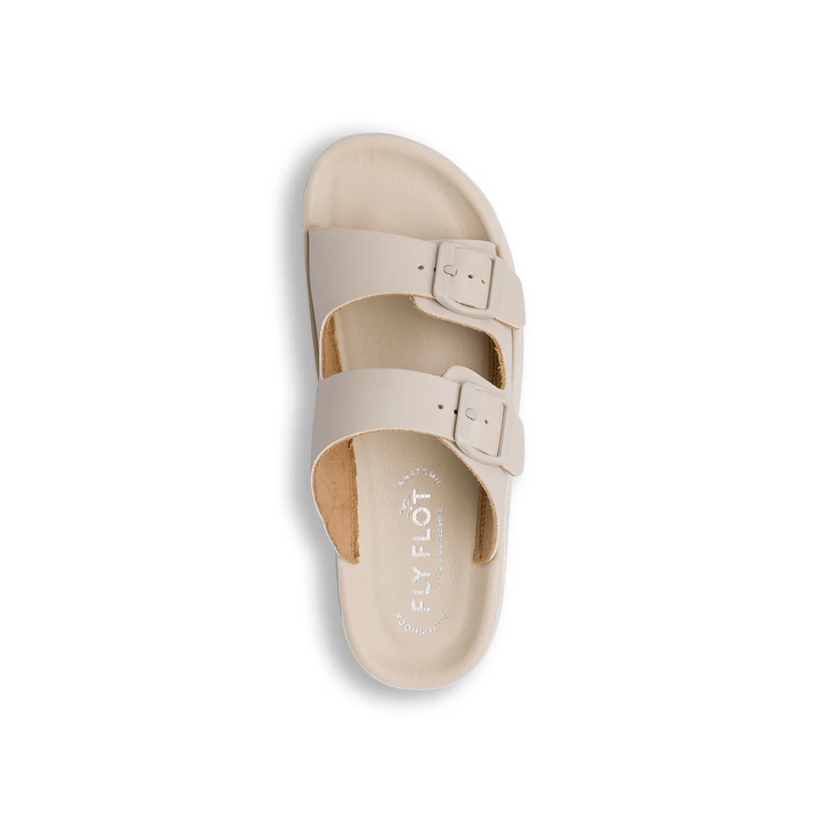 Ciabatte beige in gomma con doppia fibbia da Donna Fly Flot - Image 4