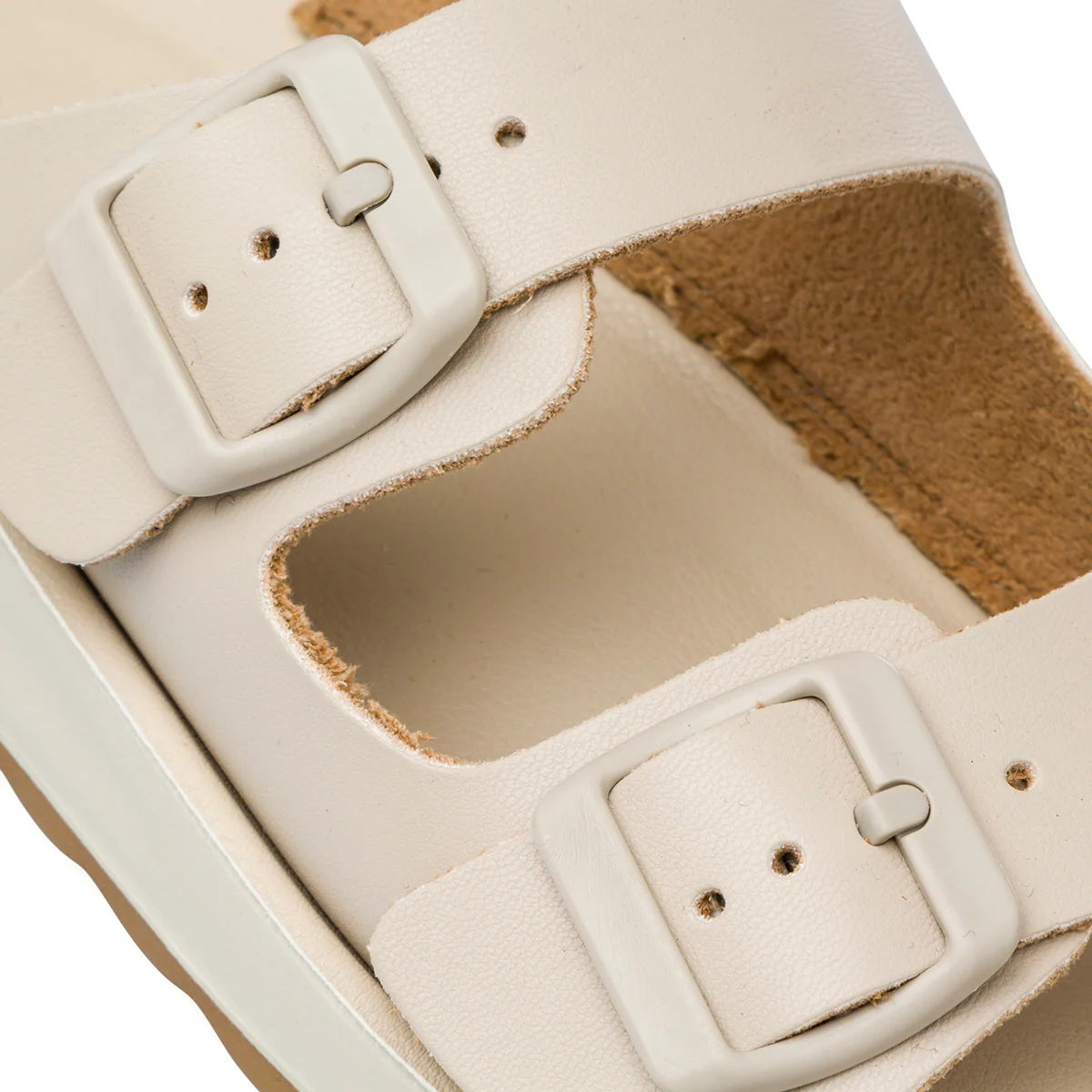 Ciabatte beige in gomma con doppia fibbia da Donna Fly Flot - Image 6