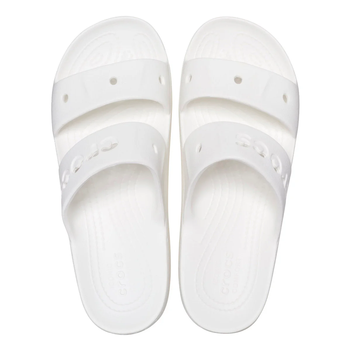 Ciabatte bianche a fascia da Donna con suola sagomata Crocs - Image 2