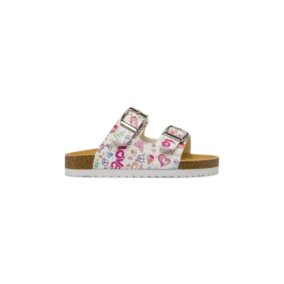 Ciabatte bianche da Bambina con stampe multicolor Le scarpe di Alice