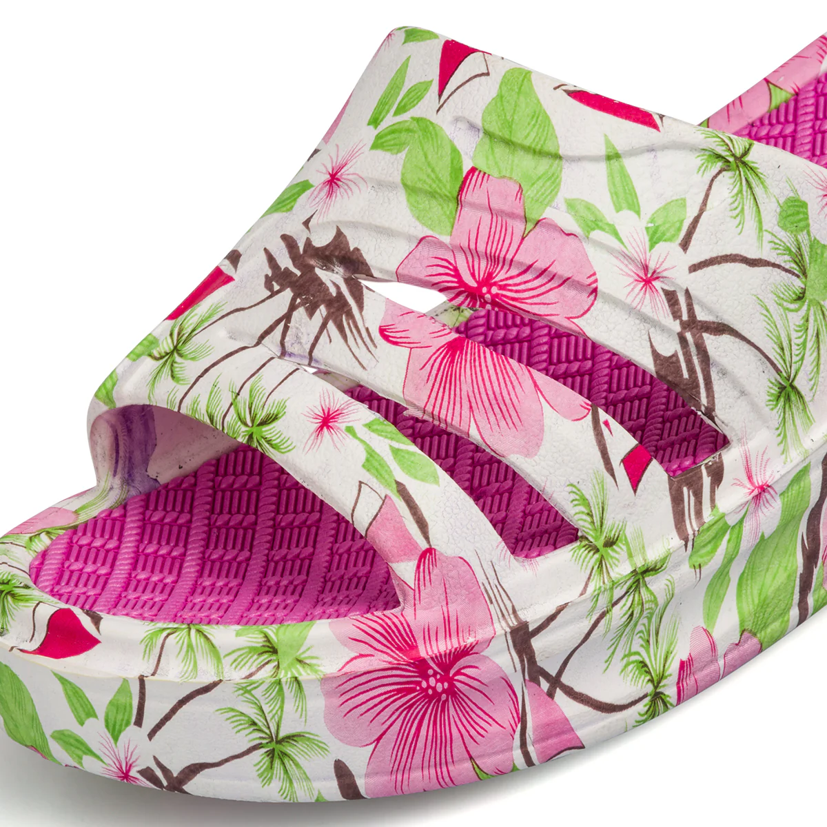 Ciabatte bianche da donna con stampa floreale Jog - Image 5