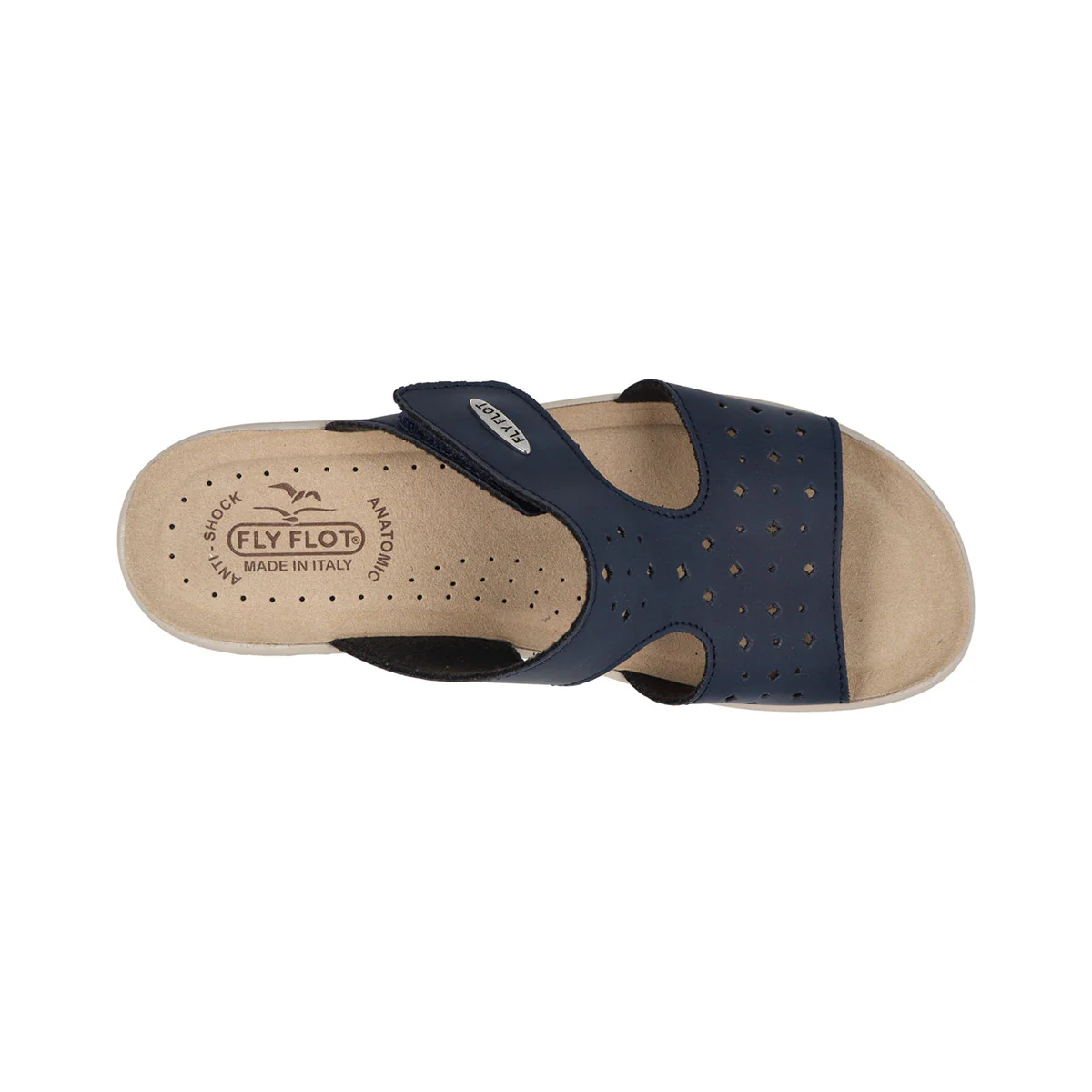 Ciabatte blu da Donna con tomaia traforata e chiusura con strappo Fly Flot - Image 4
