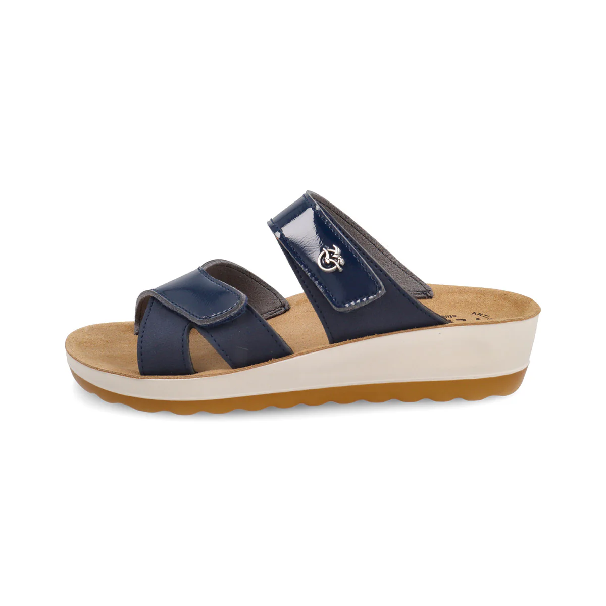 Ciabatte blu da Donna con zeppa e doppia strappo Fly Flot