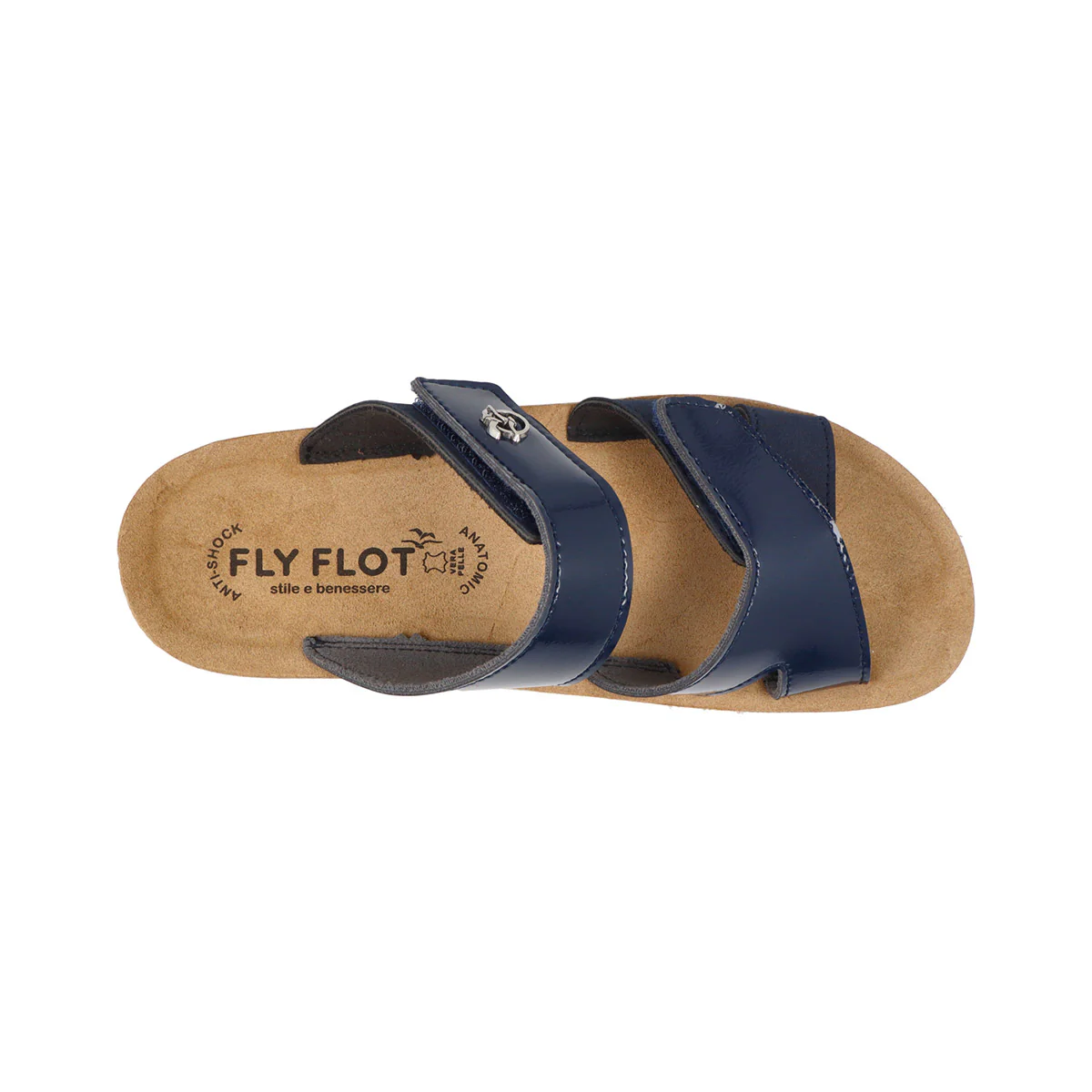 Ciabatte blu da Donna con zeppa e doppia strappo Fly Flot - Image 3