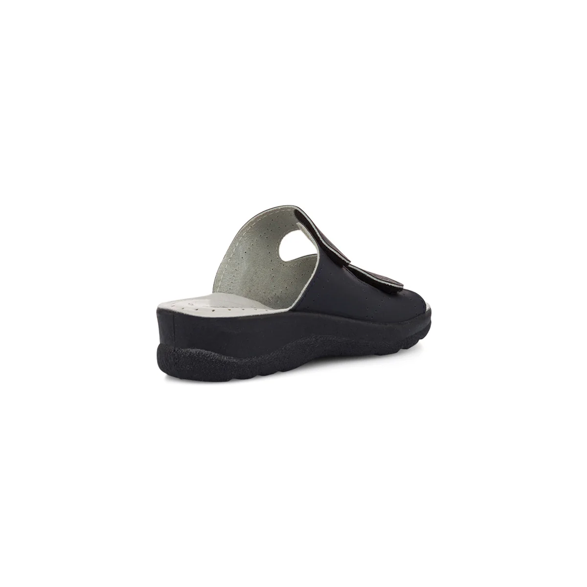 Ciabatte blu da donna in pelle con doppia fascia regolabile Italia Trend - Image 3
