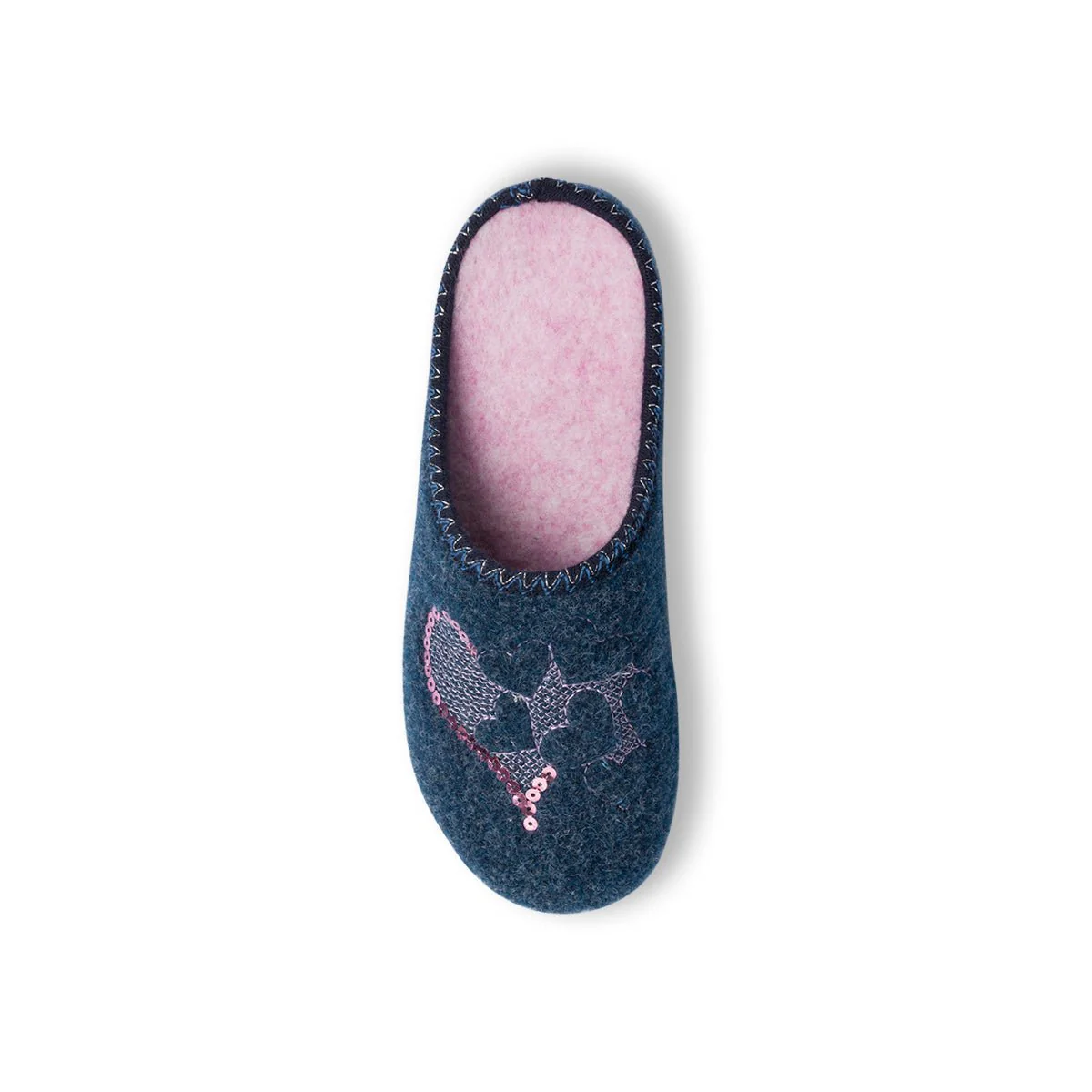Ciabatte blu da Donna in tessuto con paillettes Italia Trend