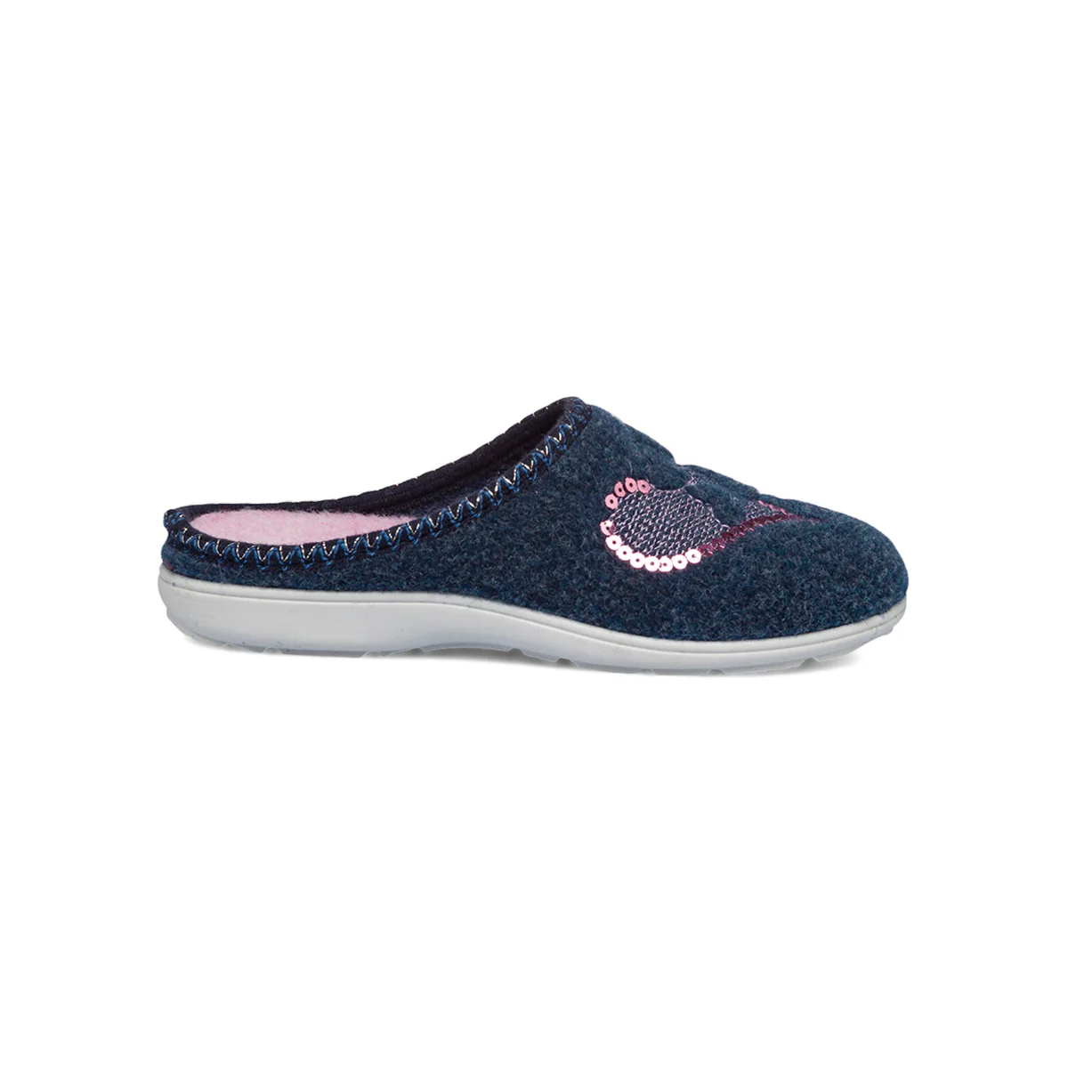 Ciabatte blu da Donna in tessuto con paillettes Italia Trend - Image 2