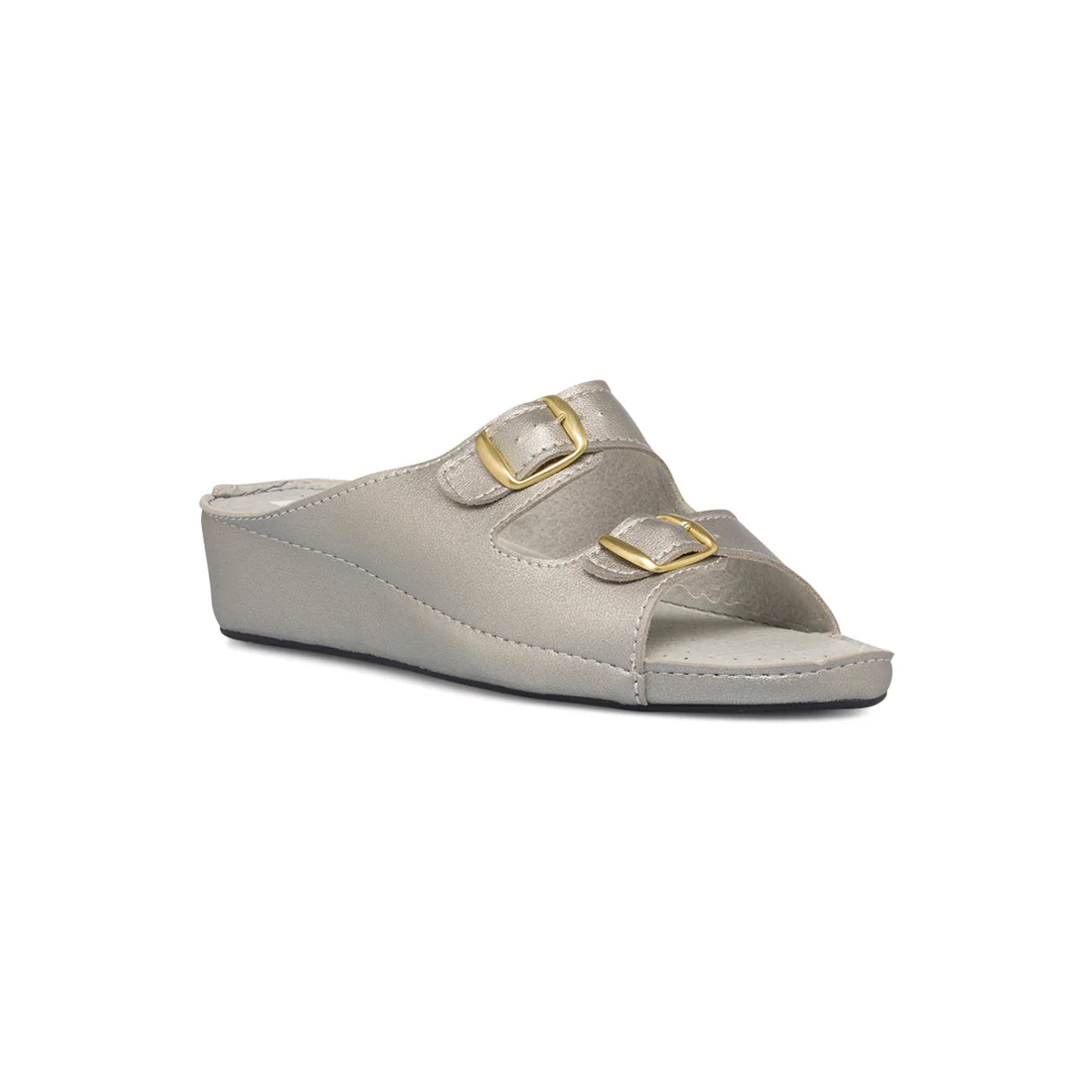Ciabatte comfort argento con doppia fascia da donna Rosagialla - Image 2