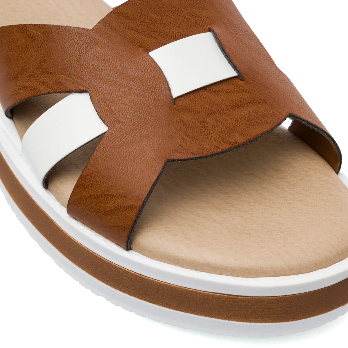 Ciabatte Comfort da Donna marroni con inserto incrociato in contrasto P Soft - Image 4