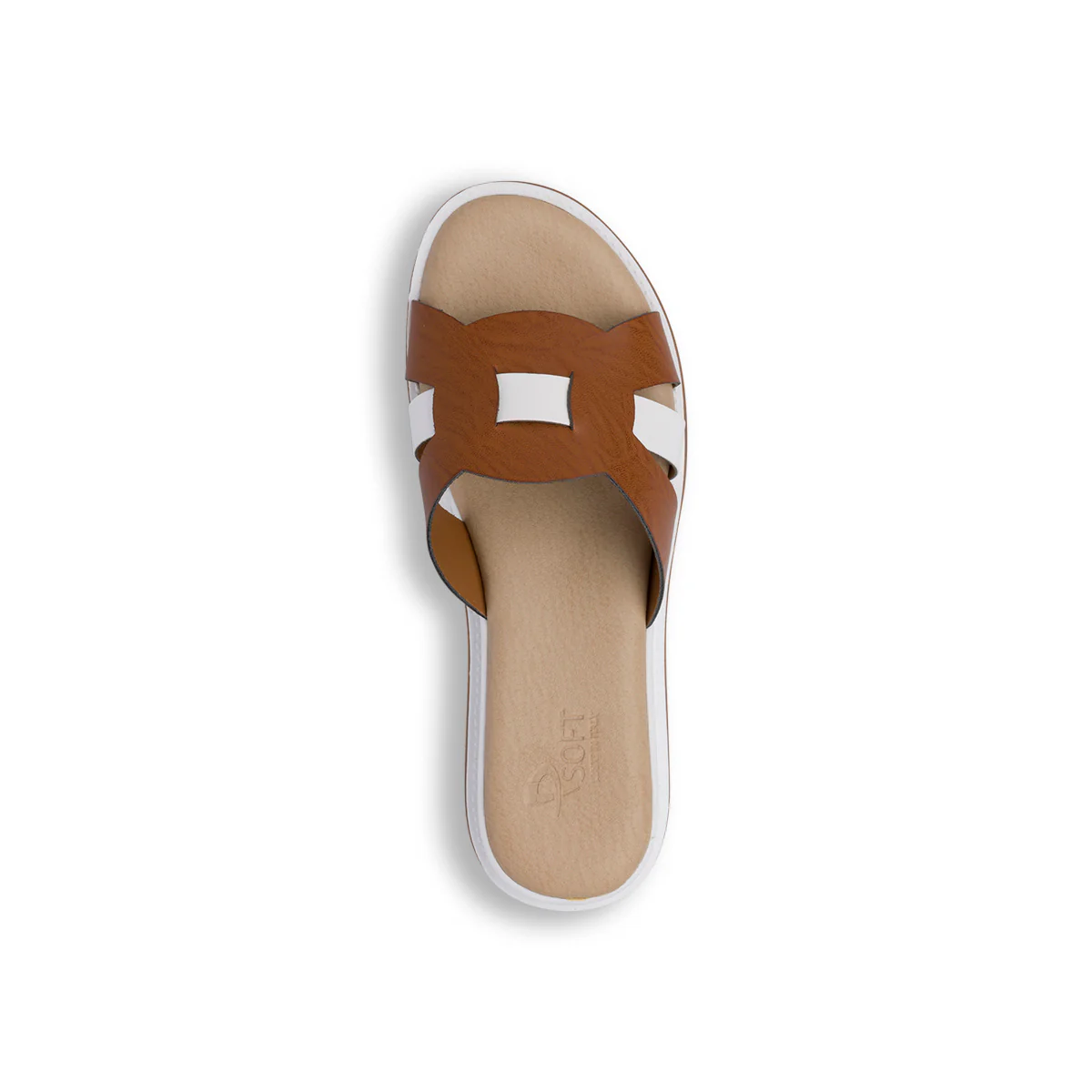 Ciabatte Comfort da Donna marroni con inserto incrociato in contrasto P Soft - Image 5