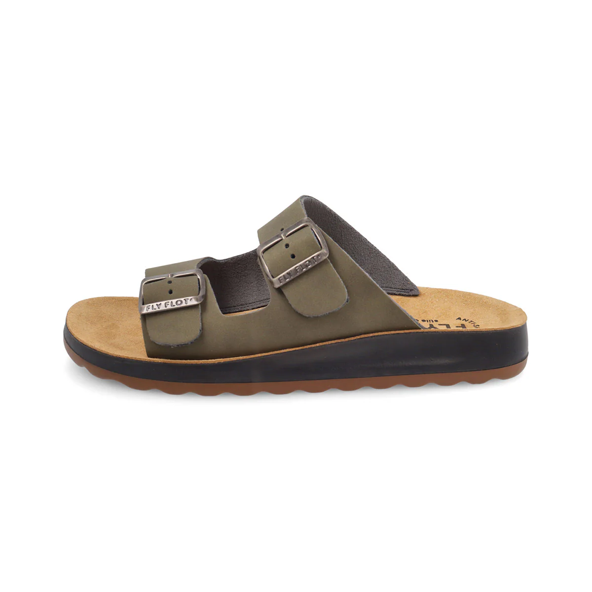 Ciabatte con doppia fascia verde da Uomo Fly Flot