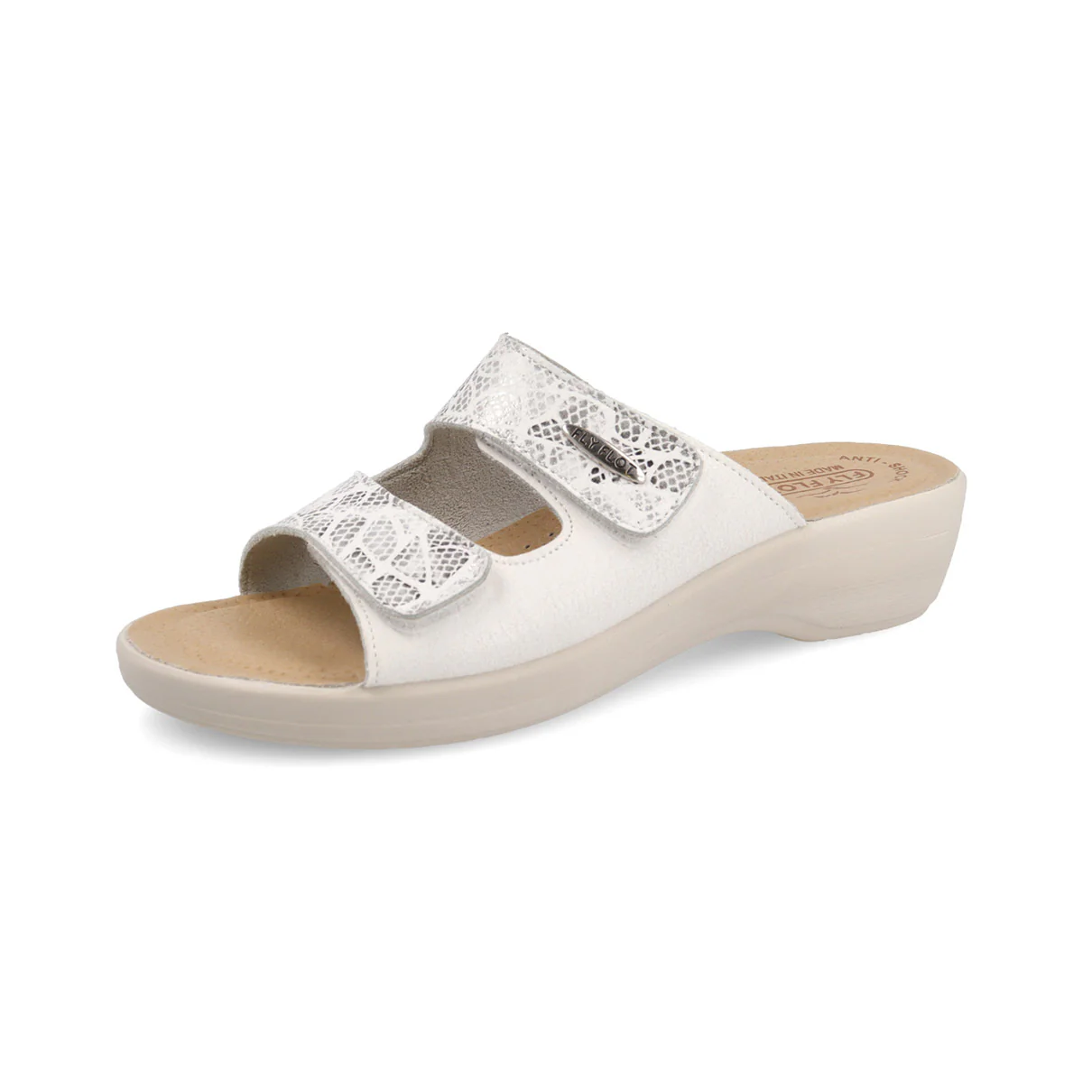 Ciabatte con doppio strappo bianche da Donna con stampa Fly Flot - Image 2