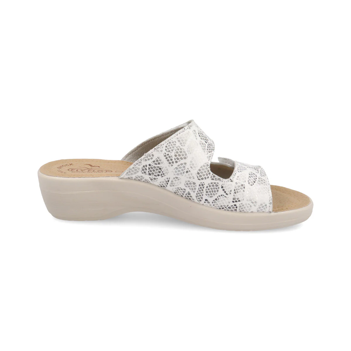 Ciabatte con doppio strappo bianche da Donna con stampa Fly Flot - Image 3