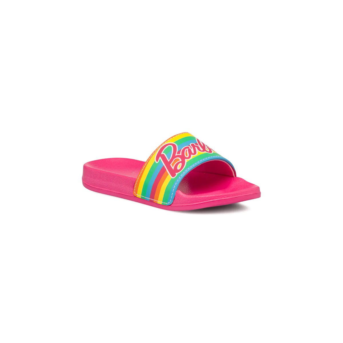 Ciabatte da bambina fascia singola fucsia con logo frontale Barbie - Image 3