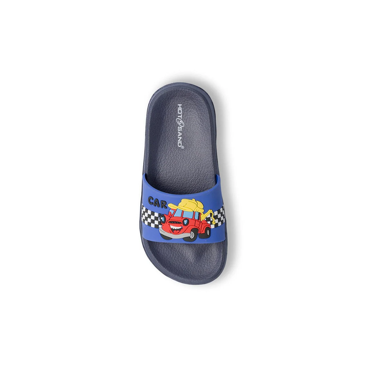 Ciabatte da bambino blu con logo auto Hot Sand