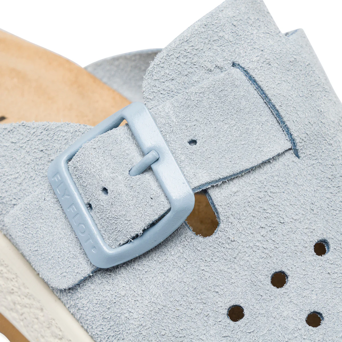 Ciabatte da donna azzurri in pelle scamosciata con sottopiede anti-shock Fly Flot - Image 5