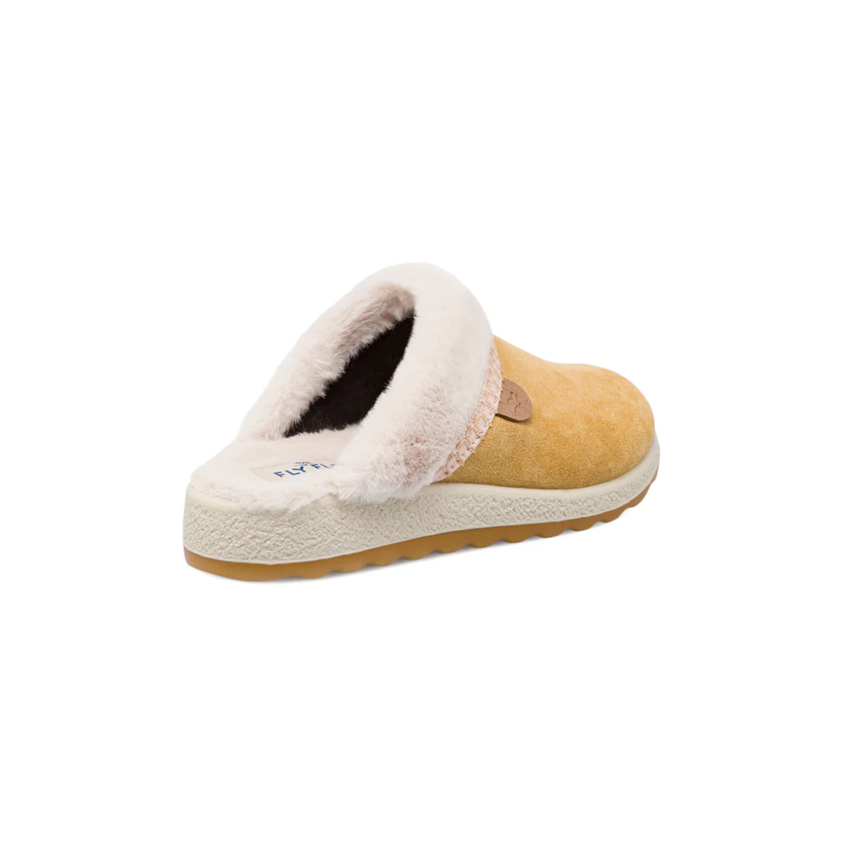 Ciabatte da donna beige con calda fodera in pelliccia sintetica Fly Flot - Image 3