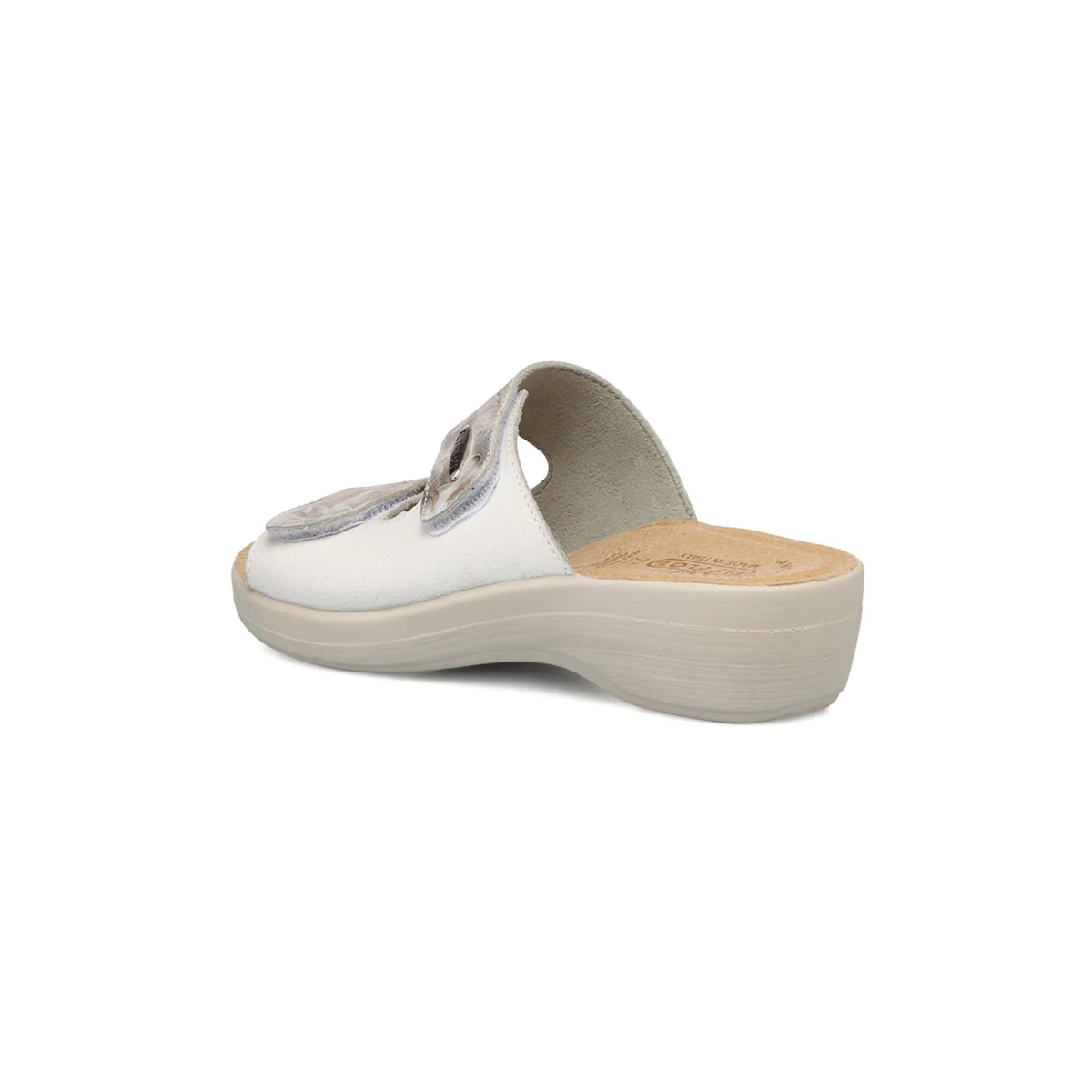 Ciabatte da donna bianche con sottopiede in pelle e stampa a contrasto Fly Flot - Image 3