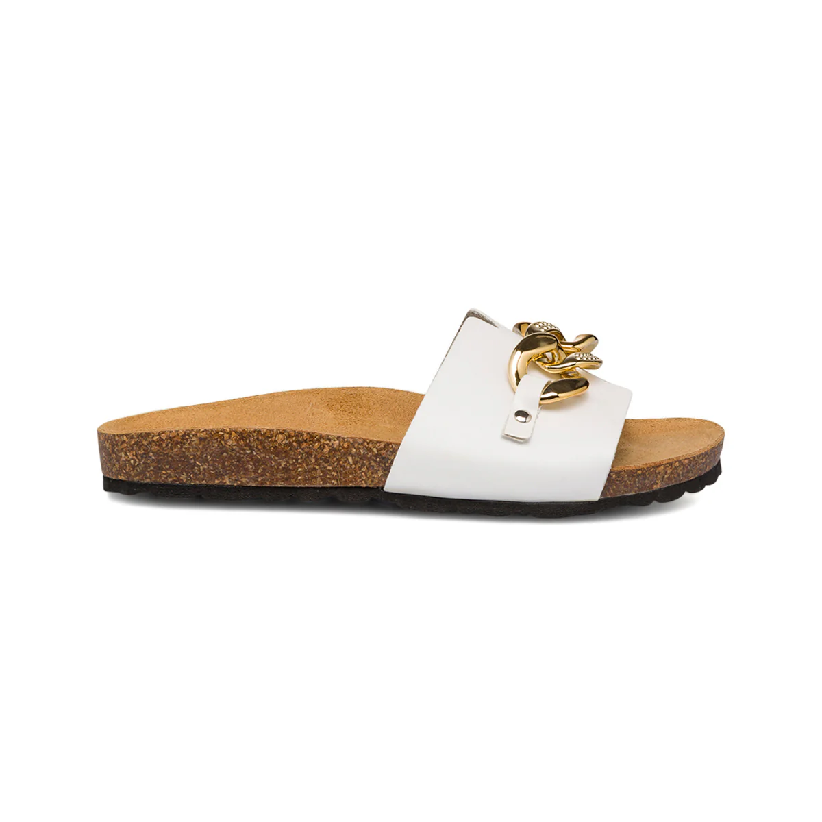 Ciabatte da donna bianco con maxi-catena Italia Trend Wendy