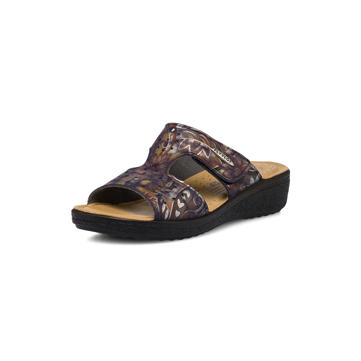 Ciabatte da donna blu con sottopiede anti-shock Fly Flot - Image 2