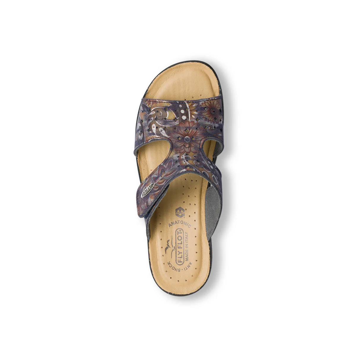 Ciabatte da donna blu con sottopiede anti-shock Fly Flot - Image 5